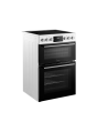 Midea MFO24EME4R118-WH 60cm Double Oven FS Cooker with Ceramic Hob - White - AA Rated