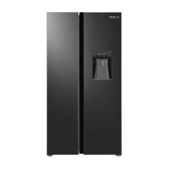 Tesla T582SBSB Level 3 Side by Side Fridge Freezer - Black