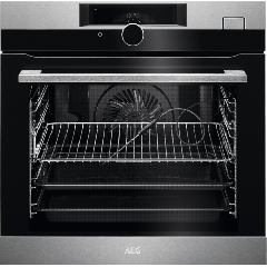 AEG BSK978330M 60cm Single Oven with SteamCrisp Pyrolytic Cleaning Stainless Steel