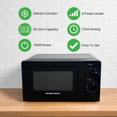Hamilton Beach HB70T20B 20L 700W Analogue Black Microwave