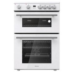 Hisense HDE3211WBUK 60Cm Double Oven White Cooker With Ceramic Hob
