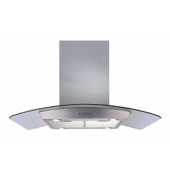 CDA ECPK90SS 90cm Curved Glass Island Extractor