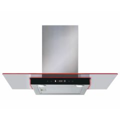 CDA EKN90SS 90cm Flat Glass Extractor with Edge Lighting