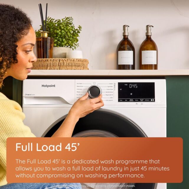 Hotpoint HB103WWCAREUK Fabric Care Freestanding 10kg 1400rpm Washing Machine with HomeWhiz - White