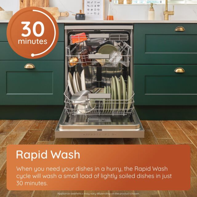 Hotpoint HP2FFC14BN6WUK Freestanding Full Size Dishwasher with Rapid Wash