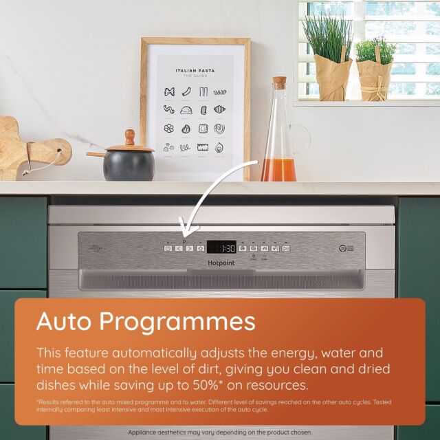 Hotpoint HP2FFC14BN6WUK Freestanding Full Size Dishwasher with Rapid Wash