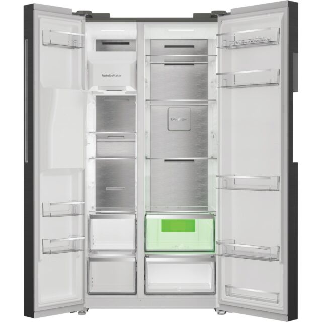 Hotpoint HPG29643IBXR4UK Freestanding Dual No Frost American Fridge Freezer with VitalCare and Water & Ice Dispenser - Black Steel