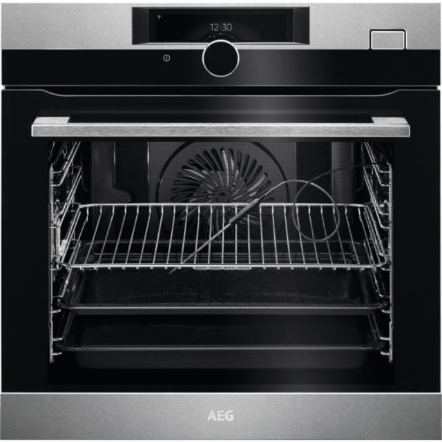 AEG BSK978330M 60cm Single Oven with SteamCrisp Pyrolytic Cleaning Stainless Steel