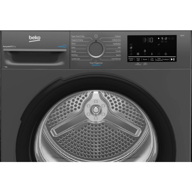 BEKO PLC BM3T3933NAIRE 9kg Heat Pump Tumble Dryer Anthracite