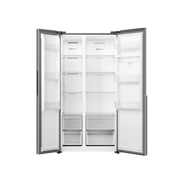 Fridgemaster MS91558DES Non Plumbed American Style Fridge Freezer Silver