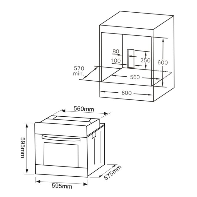 Montpellier SFO73B Single Oven