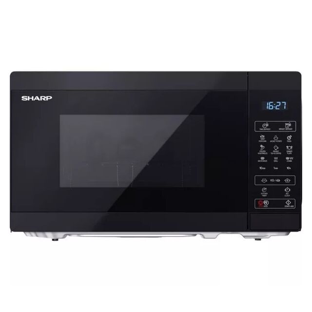 Sharp YC-MG02U-B 20Ltr 800W Microwave And Grill Black