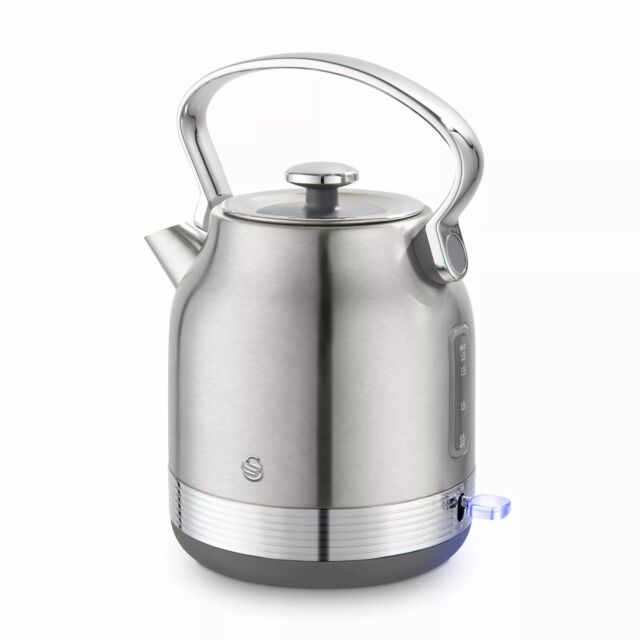 Swan SK14631SS Retro Traditional Kettle, Rapid Boil, Removable Limescale Filter Stainless Steel