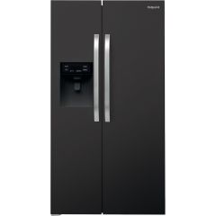 Hotpoint side-by-side american fridge: black