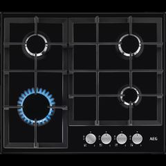 AEG HGX64200SB 4 Zone Gas On Black Glass Hob