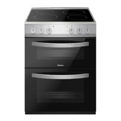 AMICA AFC602SS 60Cm Twin Cavity Ceramic Hob Cooker Silver