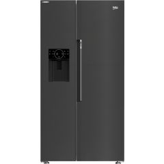BEKO PLC ASP342VPZ Freestanding American Style Fridge Freezer Plumbed Water Ice Dispenser